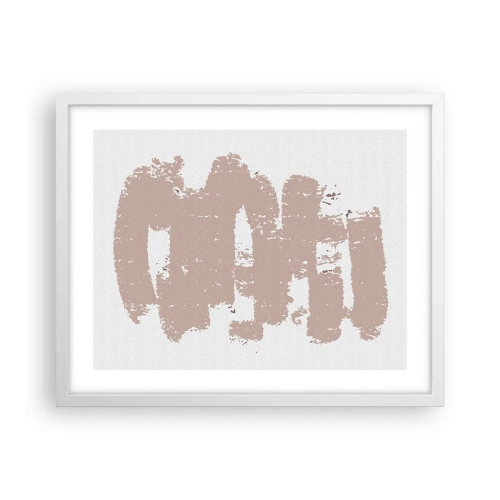 Poster in cornice bianca - Astrazione in un rosa mite - 50x40 cm