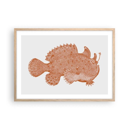 Poster in cornice rovere chiaro - È davvero un pesce - 70x50 cm