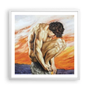 Poster in cornice bianca - Immerso in se stesso - 60x60 cm