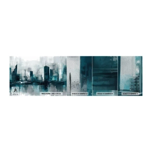 Campione di Fotomurale Premium Sand - La città al colore della pioggia - Città, Architettura, Pezzo - 100x30 cm