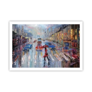 Poster - Pomeriggio di pioggia in città - 91x61 cm