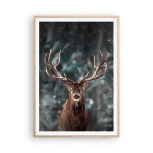 Poster in cornice rovere chiaro - Il re del bosco incoronato - 70x100 cm