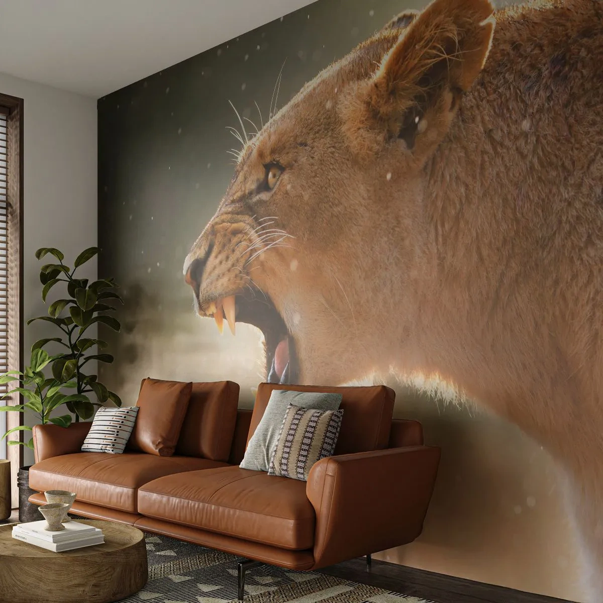 Fotomurali Standard Eco - Prova a non ascoltare - Animali, Leone, Africa - 200x140 cm