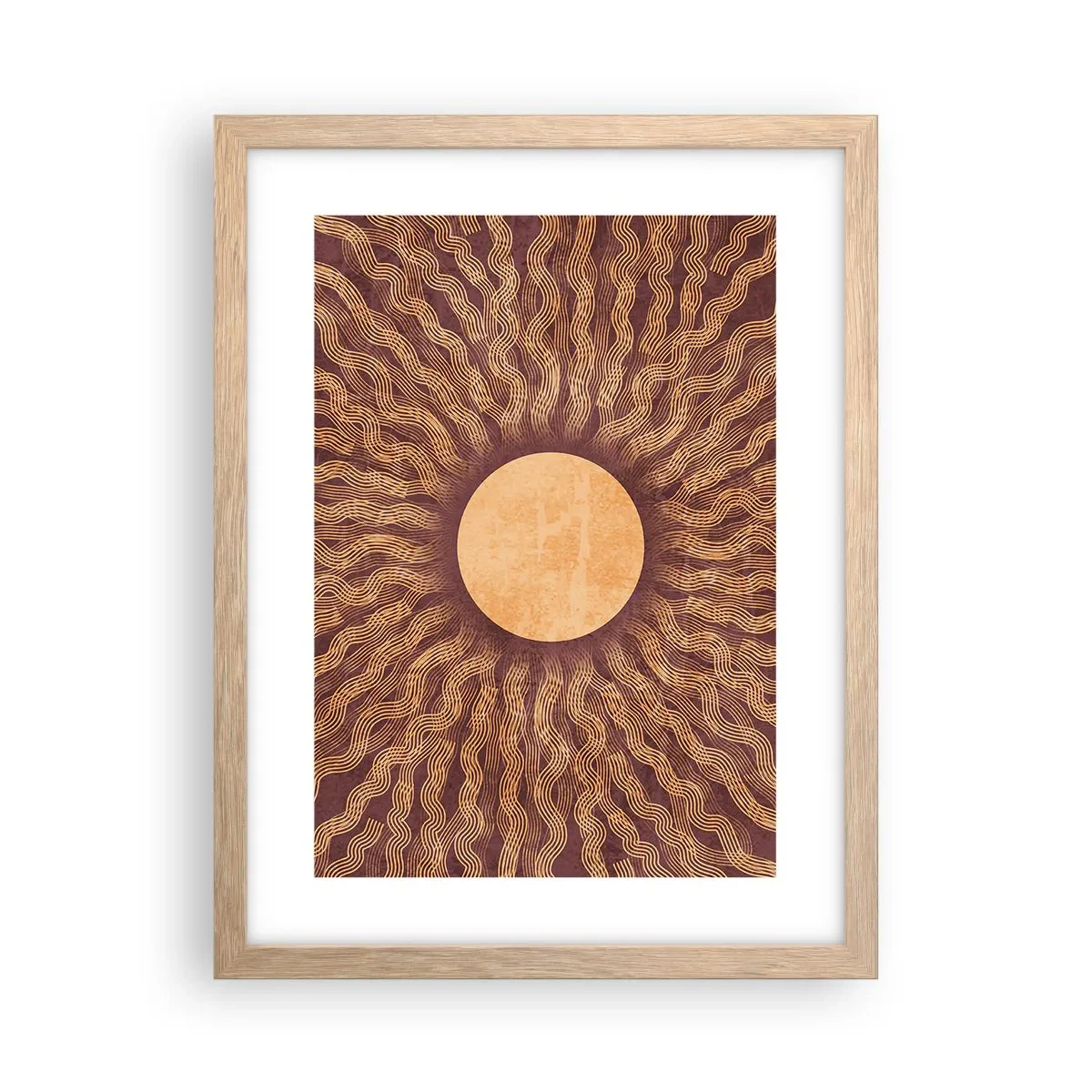 Poster in cornice rovere chiaro - L'icona del sole - 30x40 cm