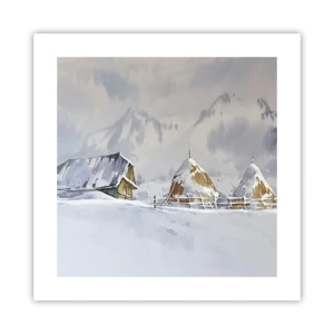 Poster - Nella valle innevata - 40x40 cm