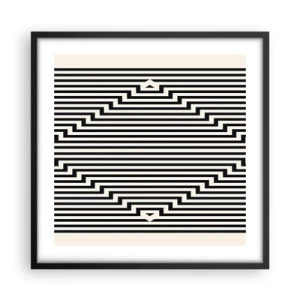 Poster in cornice nera - Illusione geometrica - 50x50 cm