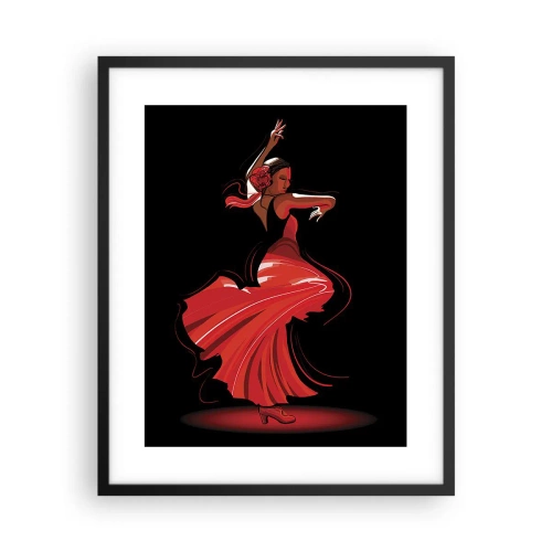 Poster in cornice nera - Lo spirito focoso del flamenco - 40x50 cm