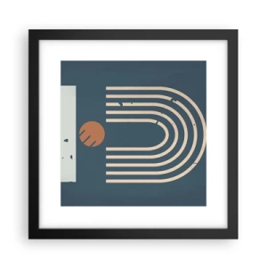 Poster in cornice nera - Geometria in blu - 30x30 cm