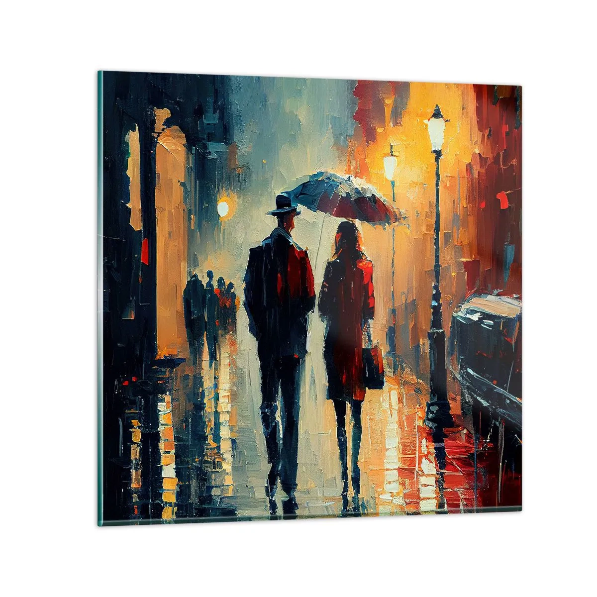 Quadro su vetro - Love story cittadina - 50x50 cm
