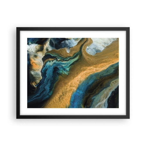 Poster in cornice nera - Blu-oro: influenza reciproca - 50x40 cm