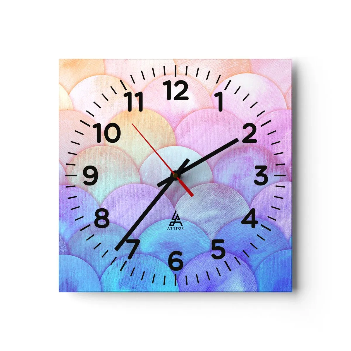 Orologio da parete - Orologio in Vetro - Scaglie perlate - 30x30 cm