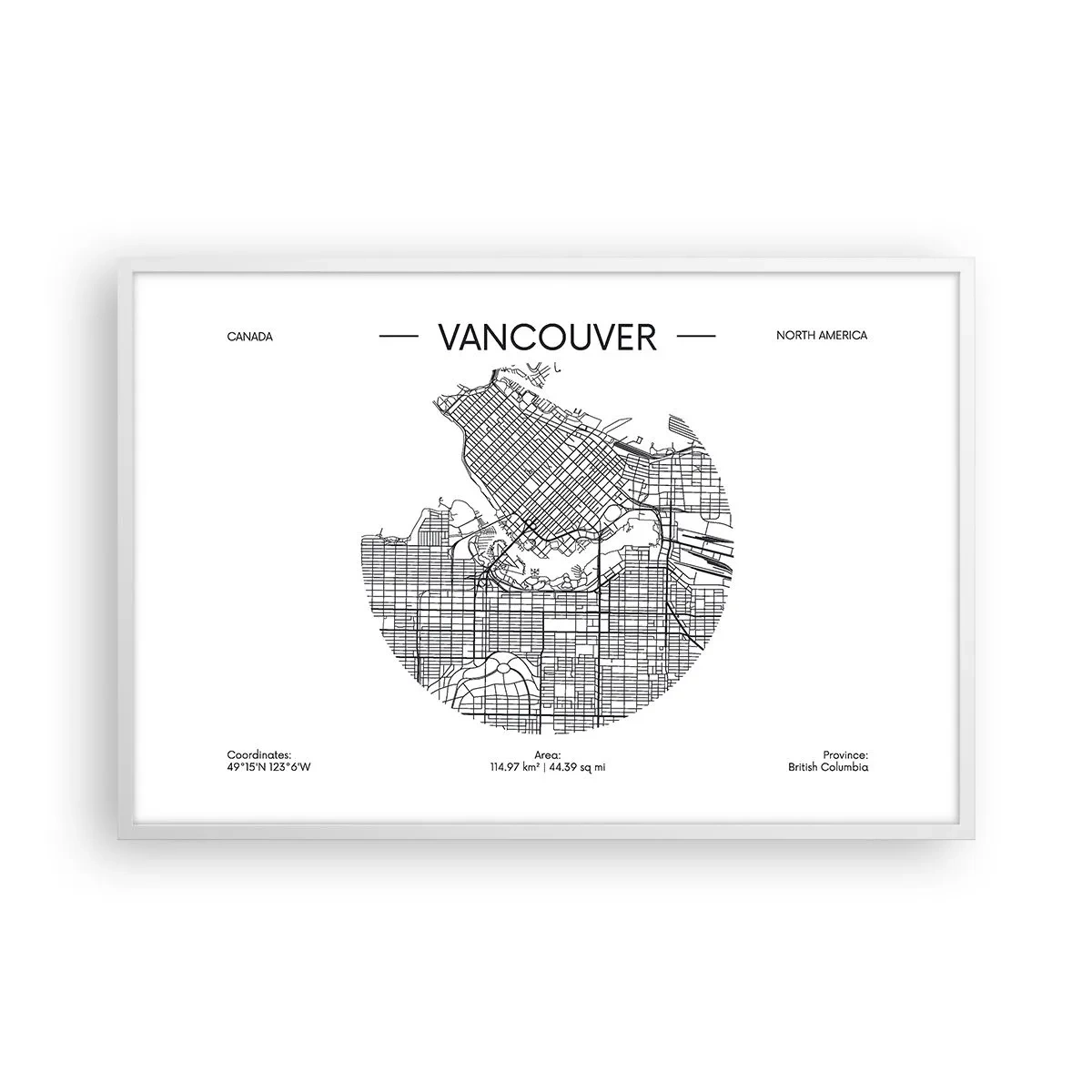 Poster in cornice bianca - Anatomia Vancouver - 91x61 cm