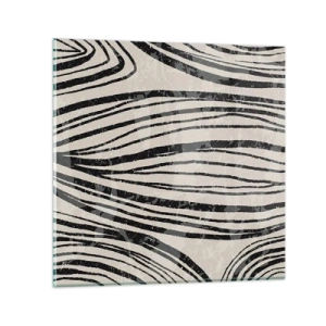 Quadro su vetro - Una palude di linee - 40x40 cm