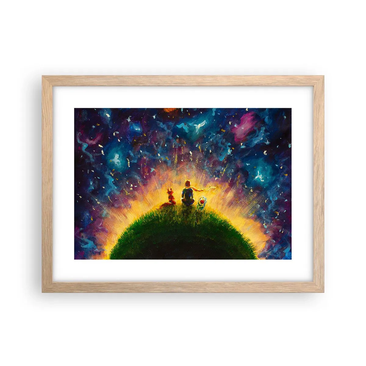 Poster in cornice rovere chiaro - Amore e amicizia: l'intero mondo - 40x30 cm