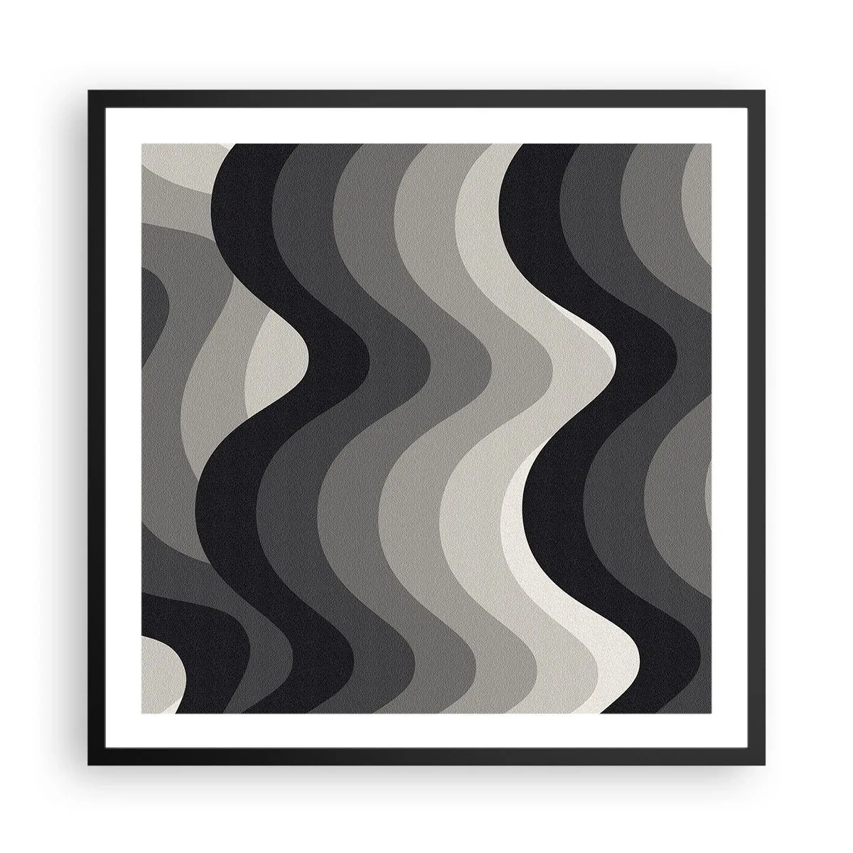 Poster in cornice nera - Un'onda dopo l'altra - 60x60 cm