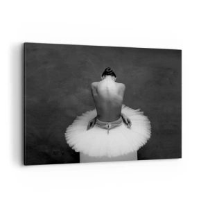 Quadro su tela - Stampe su Tela - Una ballerina in una posa classica su uno sfondo scuro. - 100x70cm - Fiorisce adesso - Decorazione murale moderna per soggiorno e camera da letto ARTTOR