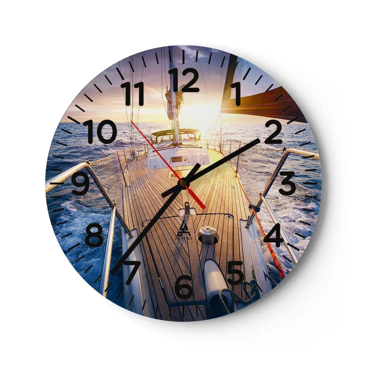 Orologio da parete - Orologio in Vetro - Correndo sulle onde - 30x30 cm