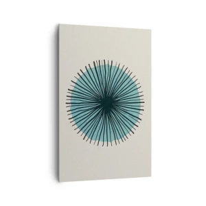 Quadro su tela - Stampe su Tela - Forma circolare astratta con raggi blu - 80x120cm - Radiosamente nel blu - Decorazione murale moderna per soggiorno e camera da letto ARTTOR