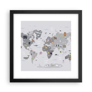 Poster in cornice nera - Dimmi di dove sei... - 30x30 cm
