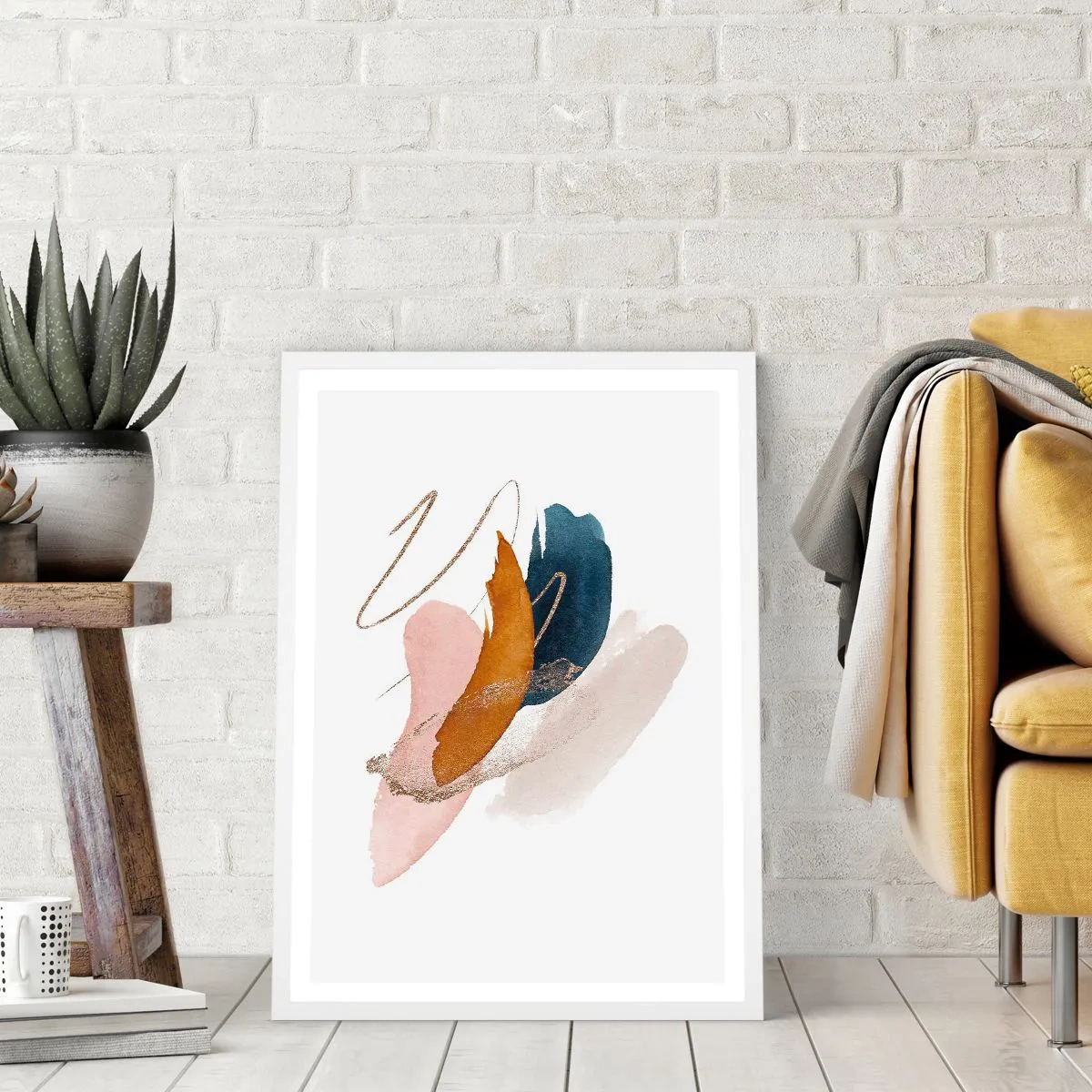 Poster in cornice bianca - Composizione alata - 30x40 cm