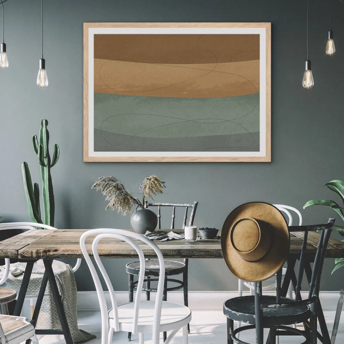 Poster in cornice rovere chiaro - Composizione orizzontale - 50x40 cm