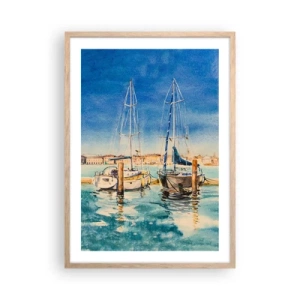 Poster in cornice rovere chiaro - La laguna assolata - 50x70 cm