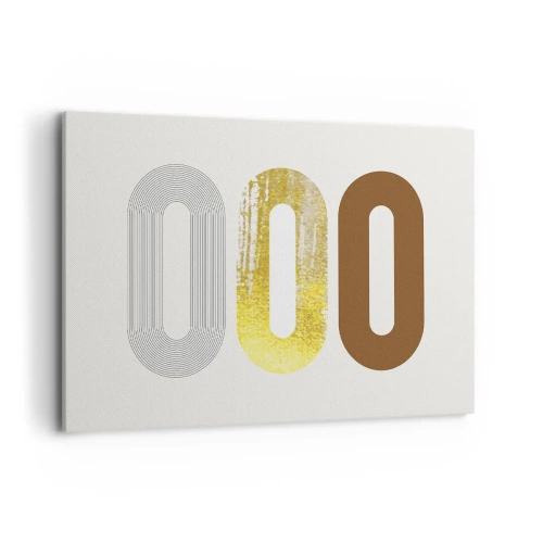 Quadro su tela - Stampe su Tela - Motivo astratto di tre forme geometriche - 120x80cm - Ohh! - Decorazione murale moderna per soggiorno e camera da letto ARTTOR