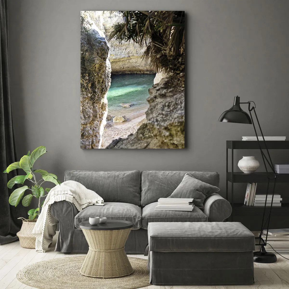 Quadro su tela - Stampe su Tela - La baia turchese - 65x120 cm