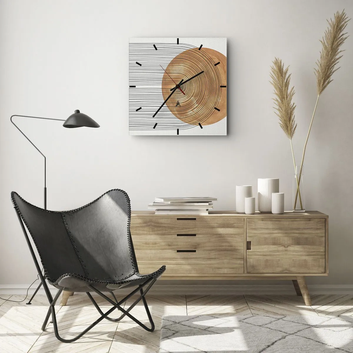 Orologio da parete - Orologio in Vetro - Composizione solare - 40x40 cm
