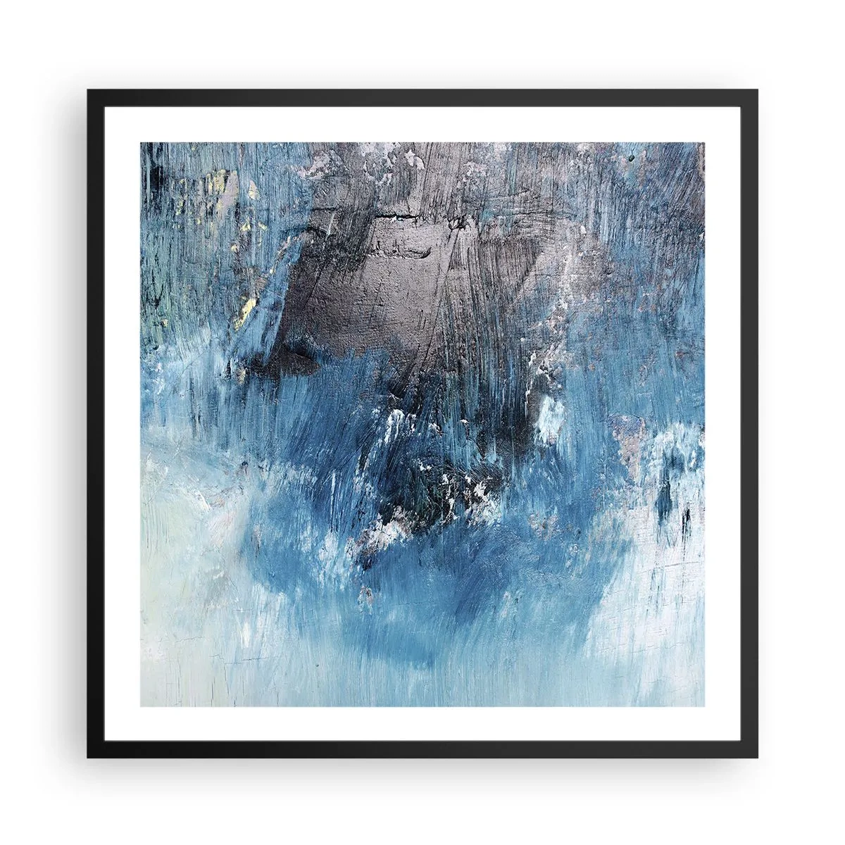 Poster in cornice nera - Rapsodia blu - 60x60 cm