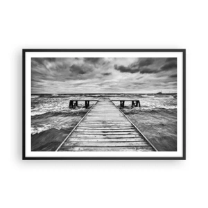 Poster in cornice nera - Aspetto che il vento le scacci via... - 91x61 cm