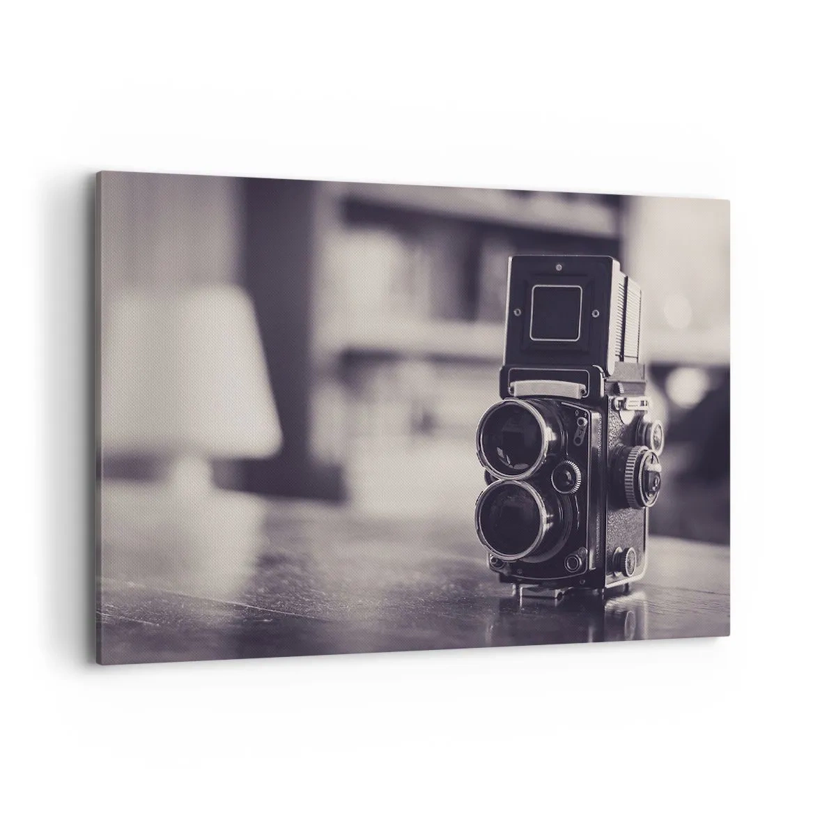 Quadro su tela - Stampe su Tela - Macchina fotografica antica in bianco e nero - 100x70cm - La magia delle vecchie fotografie - Decorazione murale moderna per soggiorno e camera da letto ARTTOR