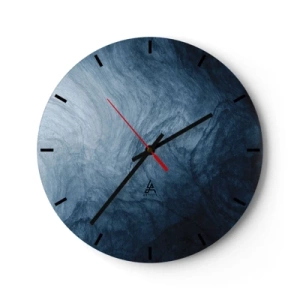 Orologio da parete - Orologio in Vetro - Texture blu scuro astratta e profondamente satura - 30x30cm - Arrivando in profondità - Decorazione murale moderna per soggiorno, cucina e camera da letto ARTTOR