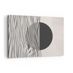 Quadro su tela - Stampe su Tela - Linee astratte e forme geometriche in colori tenui - 100x70cm - Composizione a metà - Decorazione murale moderna per soggiorno e camera da letto ARTTOR