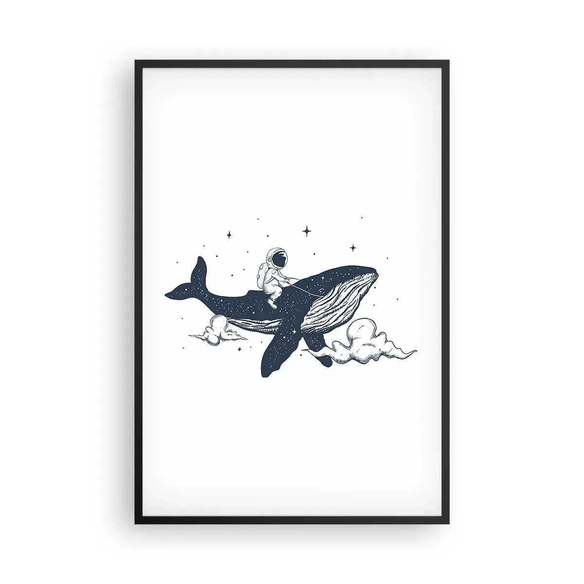 Poster in cornice nera - Avventura nello spazio - 61x91 cm