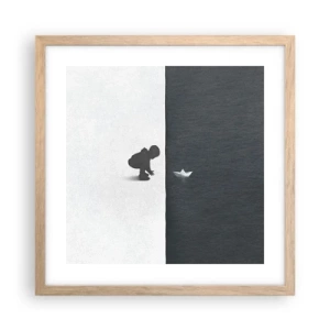 Poster in cornice rovere chiaro - La grande spedizione - 40x40 cm