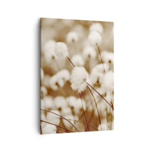 Quadro su tela - Stampe su Tela - Un campo di delicate piante color seppia - 50x70cm - Campo di morbidezza - Decorazione murale moderna per soggiorno e camera da letto ARTTOR