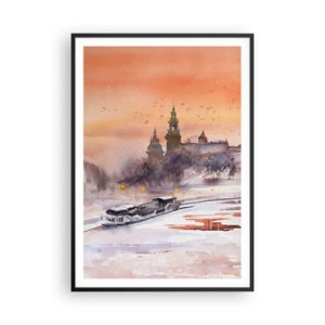 Poster in cornice nera - Tramonto reale - 70x100 cm