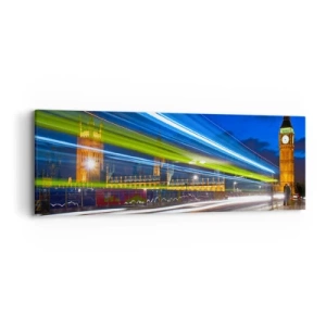 Quadro su tela - Stampe su Tela - Sotto lo sguardo del Big Ben - 90x30 cm