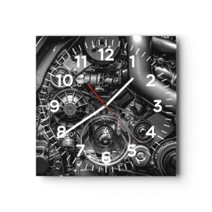 Orologio da parete - Orologio in Vetro - La poesia della meccanica - 40x40 cm