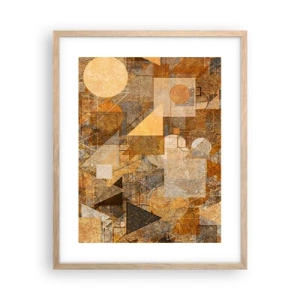 Poster in cornice rovere chiaro - Studio cubista in marrone - 40x50 cm
