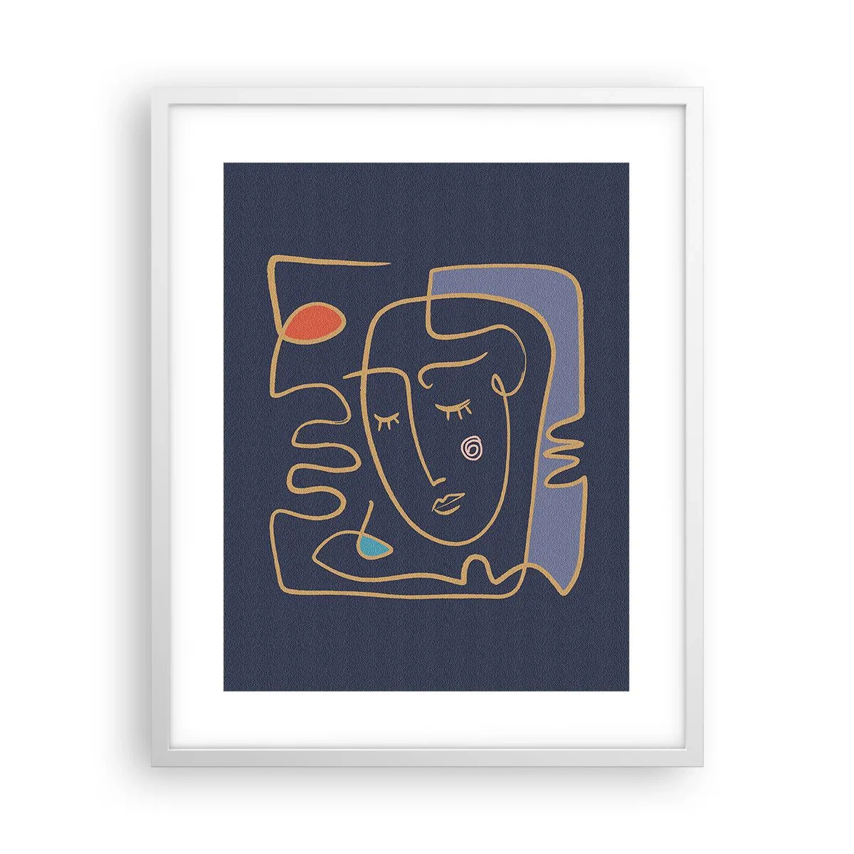 Poster in cornice bianca - Pensierosa - 40x50 cm