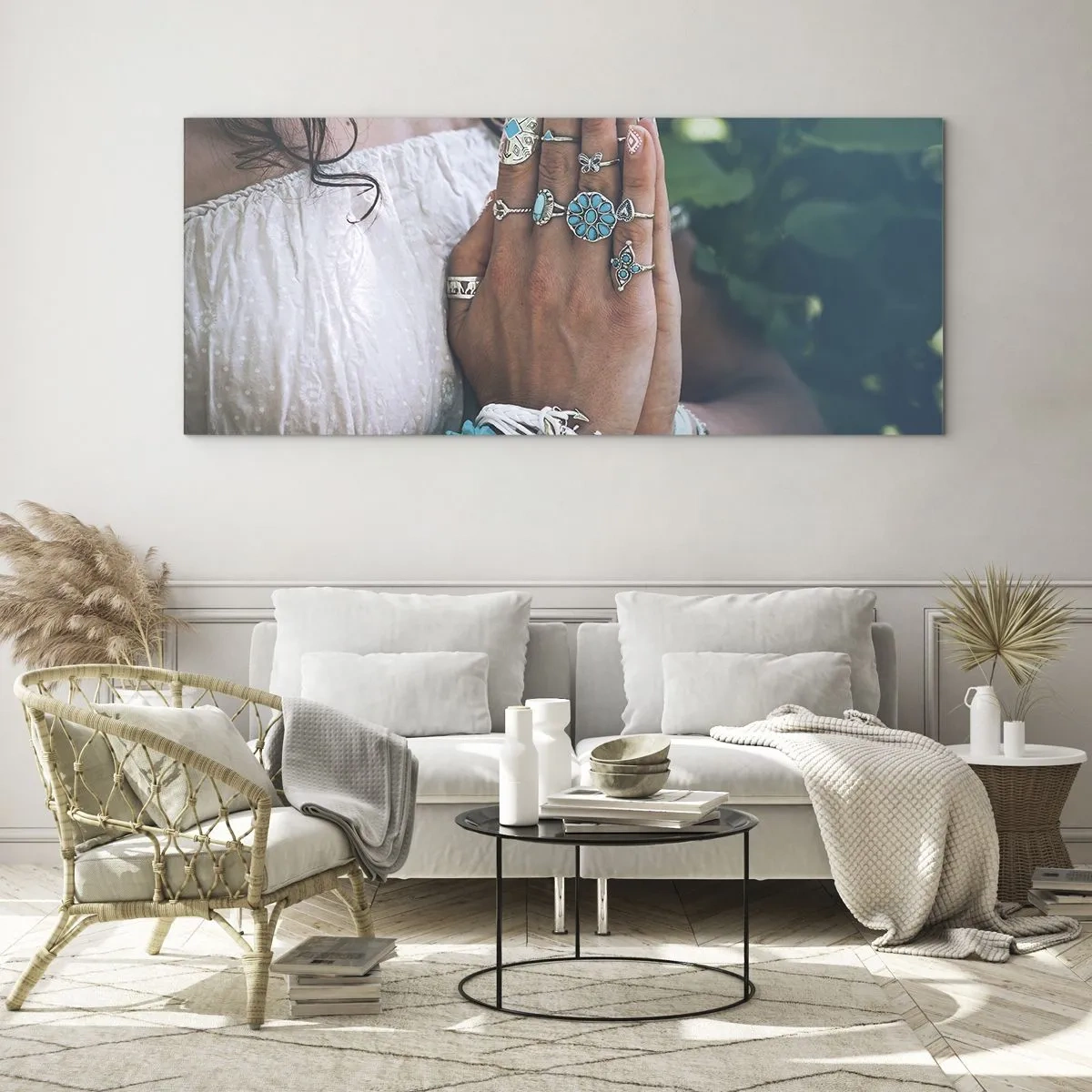 Quadro su vetro - Benvenuto al centro dell'essere - 90x30 cm