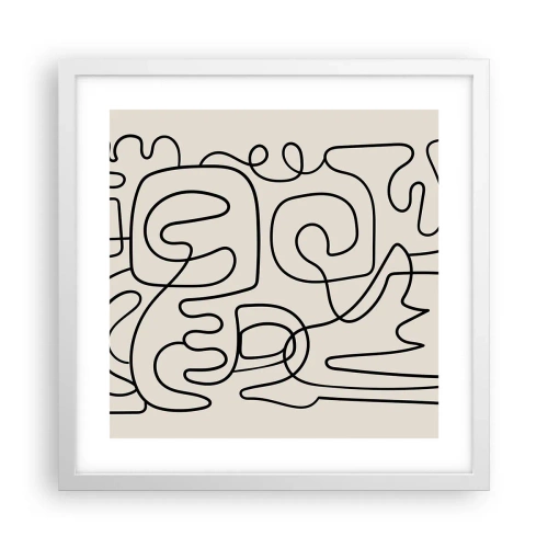 Poster in cornice bianca - Segui il percorso - 40x40 cm