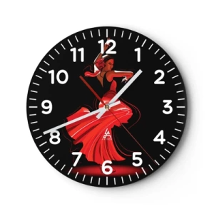 Orologio da parete - Orologio in Vetro - Lo spirito focoso del flamenco - 40x40 cm