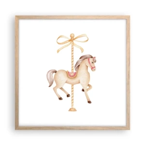 Poster in cornice rovere chiaro - Trotto aggraziato - 50x50 cm