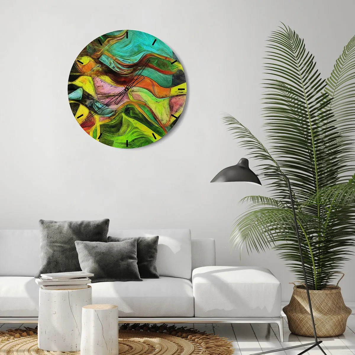 Orologio da parete - Orologio in Vetro - Il movimento è vita - 40x40 cm