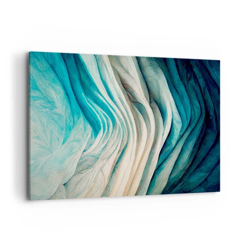 Quadro su tela - Stampe su Tela - Onde dinamiche nelle tonalità del blu e del bianco - 120x80cm - Blu insaziabile - Decorazione murale moderna per soggiorno e camera da letto ARTTOR