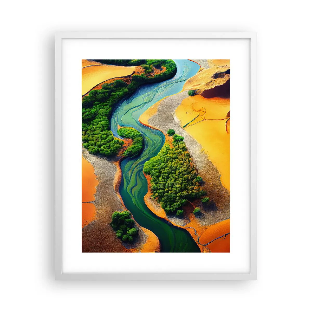 Poster in cornice bianca - Il fiume della vita - 40x50 cm