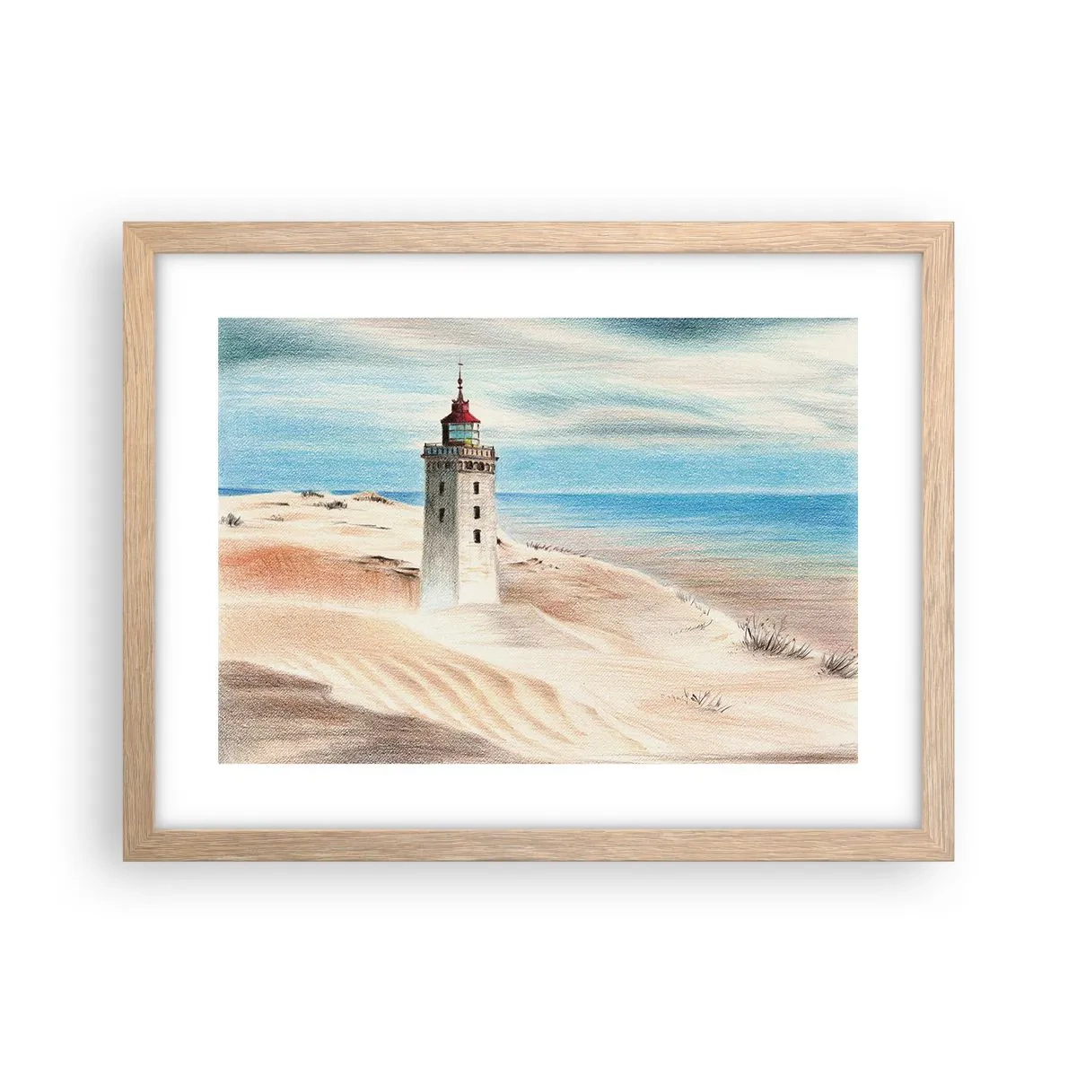 Poster in cornice rovere chiaro - Sempre guardando il mare - 40x30 cm